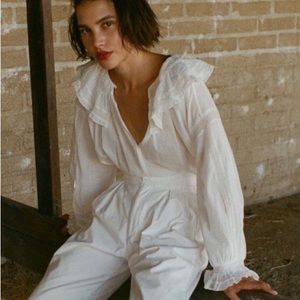 NWOT Doen Joliette top white